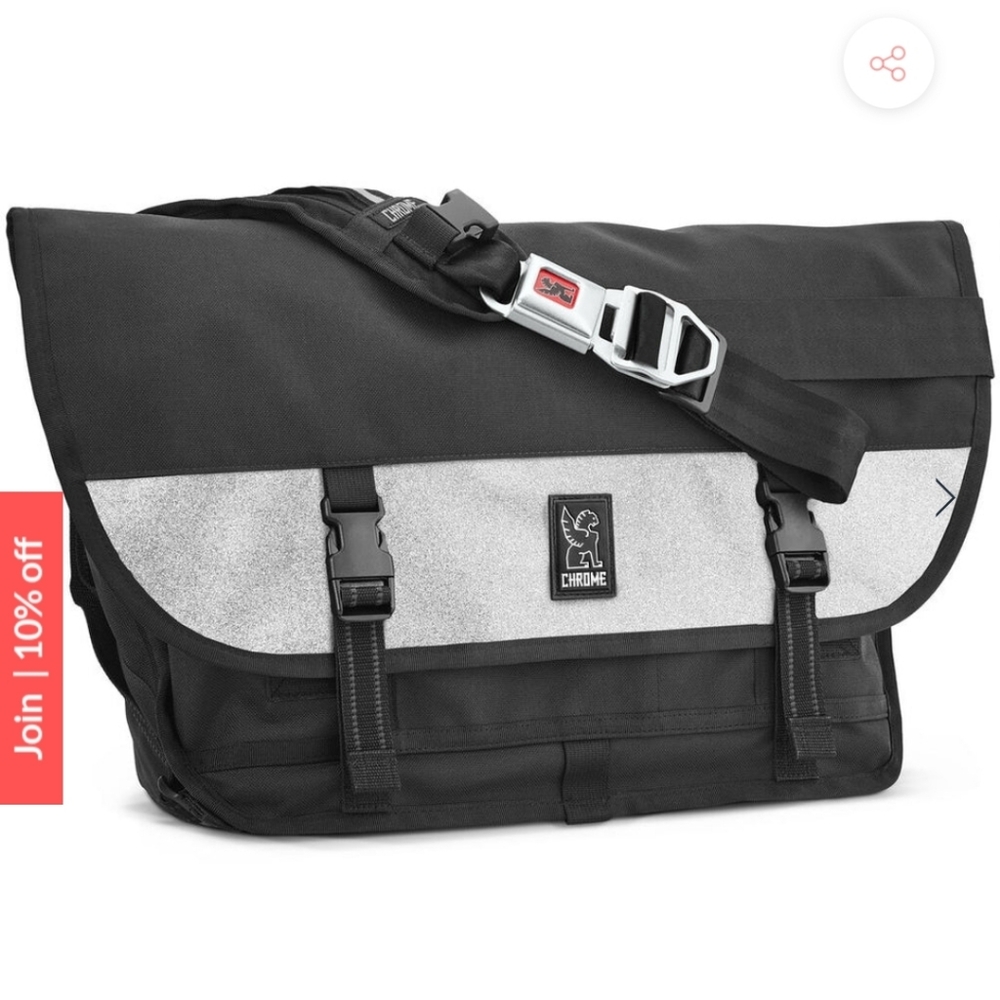 Chrome Citizen Medal Grey Glitter Shiny Messenger Bag | Black/Silver